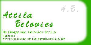 attila belovics business card